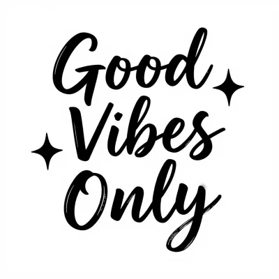 Good Vibes Only Black Ink on Off-White Background - Typography - AI generated image