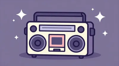 Retro Boombox Speaker Gleaming in Starry Purple - Electronics - AI generated image