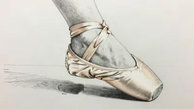 Ballet Shoe Detail with Soft Leather and Ribbon - Fashion - AI generated image