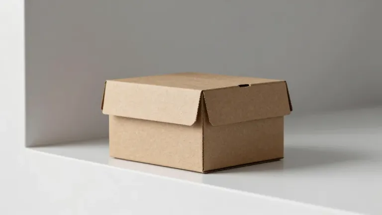 Stack of Kraft Paper Boxes Softly Lit - Packaging - AI generated image