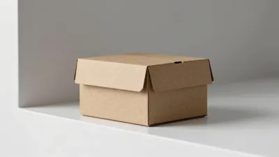 Stack of Kraft Paper Boxes Softly Lit - Packaging - AI generated image