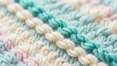 Pastel Knitted Chenille Bands Close-Up - Clothing - AI generated image