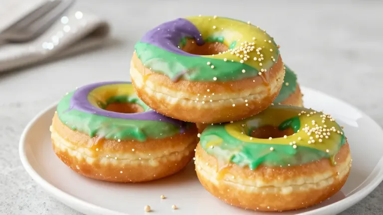 Tri-Color Donuts Stacked with Soft Glaze - Food - AI generated image