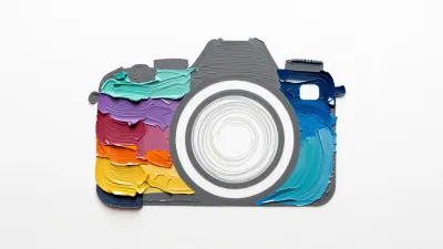 Painted Camera with Radiating Colors - Art - AI generated image