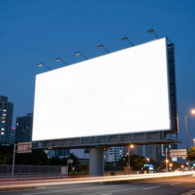 Blank Billboard at Dusk - Urban - AI generated image