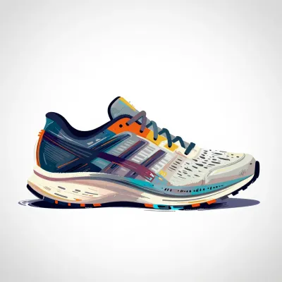 Vibrant Running Shoe Side View - Footwear - AI generated image