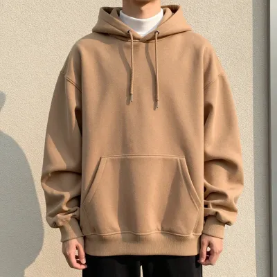 Person in Tan Hoodie Outdoors - Fashion - AI generated image