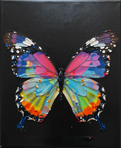 Prismatic Butterfly with Spread Wings - Art - AI generated image
