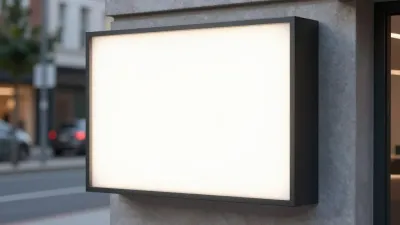 Glowing Lightbox on Urban Corner - Lighting - AI generated image