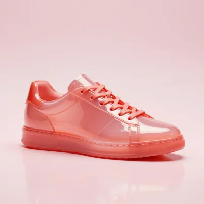 Translucent Acrylic Sneaker Display - Footwear - AI generated image
