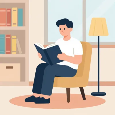 Man Reading Book in Armchair - People - AI generated image