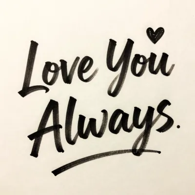 Handwritten 'Love You Always' with Heart - Love - AI generated image