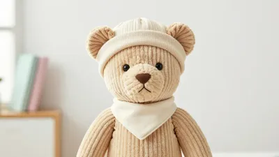 Corduroy Bear Wearing Hat - Plush - AI generated image