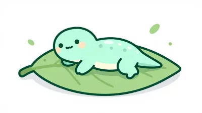 Lizard Resting on Leaf in Soft Light - Wildlife - AI generated image