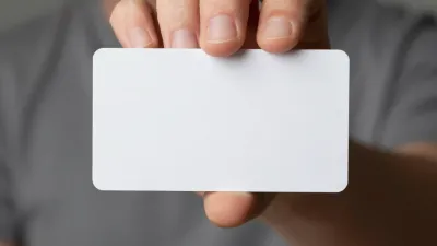 Hand Holding Blank White Card - People - AI generated image