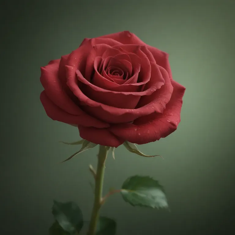 Red Rose Spiral Petal Arrangement - Flora - AI generated image