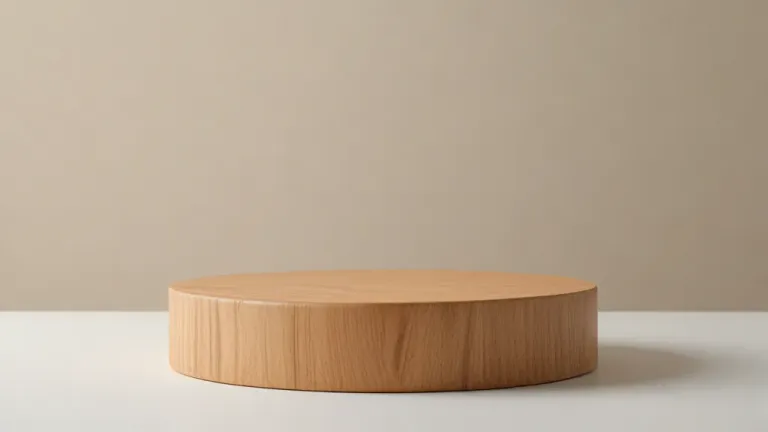 Wooden Circular Platforms Arranged in Sequence - Minimalism - AI generated image