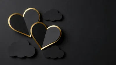Black Clouds with Gold Outlines Flowing - Art - AI generated image