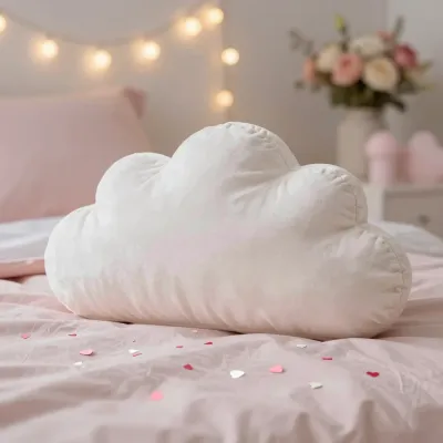 Cloud Pillow Softly Lit in Dreamy Setting - Furniture - AI generated image