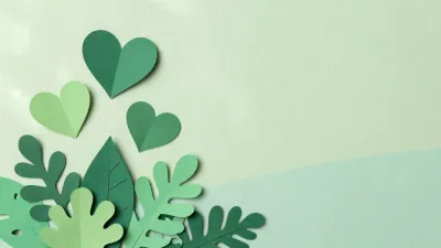 Paper Hearts and Leaves Softly Lit - Paper - AI generated image