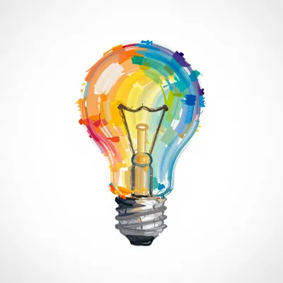 Abstract Lightbulb Brushstrokes Radiant Glow - Art - AI generated image