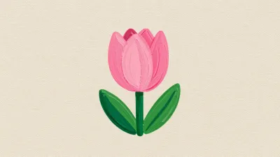 Pink Tulip Bud Painted Texture - Flora - AI generated image