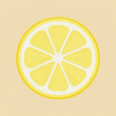 Lemon Slice Cut in Half with Soft Highlights - Food - AI generated image