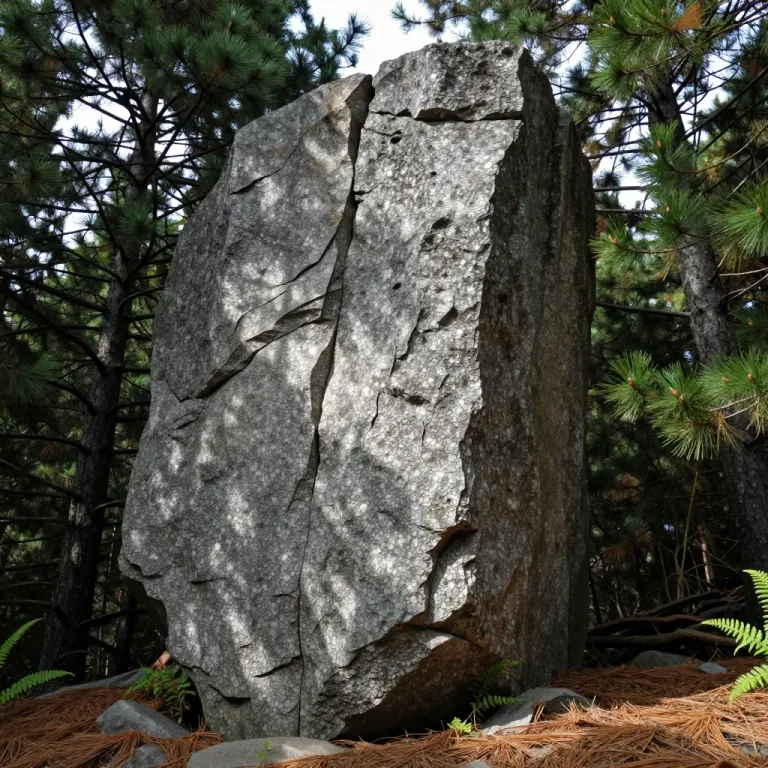 Forest Granite Monolith Textured by Sunlight - Landscapes - AI generated image