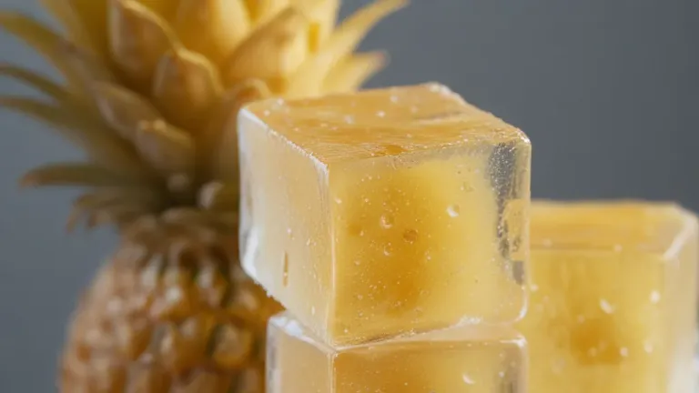 Pineapple Ice Cubes Stacked Pyramid - Food - AI generated image