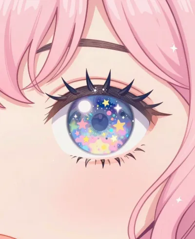 Anime Eye with Cosmic Iris - Anime - AI generated image