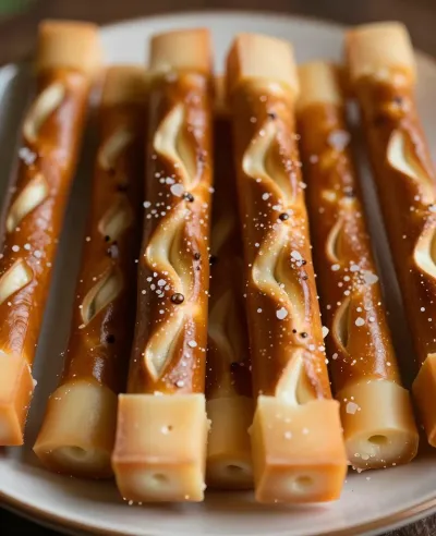 Pretzel Cheese Twists with Salt - Food - AI generated image
