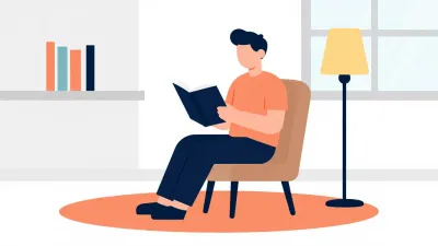 Man Reading in Plush Armchair - People - AI generated image