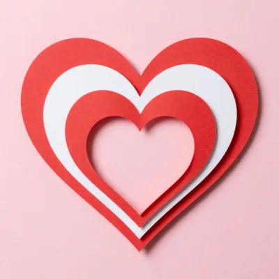 Layered Paper Hearts Soft Glow - Art - AI generated image