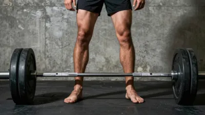 Man Deadlifting Barbell Concrete Wall - Fitness - AI generated image