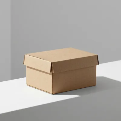 Kraft Paper Box with Hinged Lid - Packaging - AI generated image