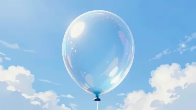 Crystal-clear Balloon Floating in Blue Sky - Balloon - AI generated image