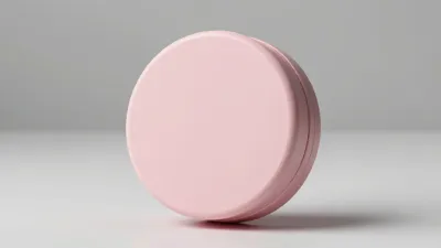 Pastel Pink Compact Case Tilted - Cosmetics - AI generated image