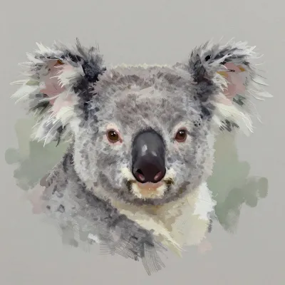 Koala's Face in Soft Light - Wildlife - AI generated image