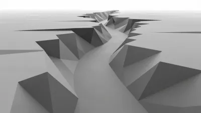 Cracked Riverbed Trench Depth of Field - Geology - AI generated image