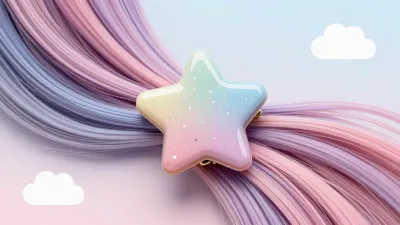 Pastel Star Hair Clip Dreamy Sky - Hair Accessories - AI generated image