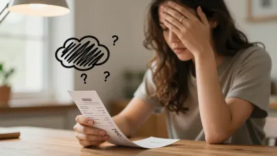 Woman Holding Paper, Hand Covering Face - Portrait - AI generated image