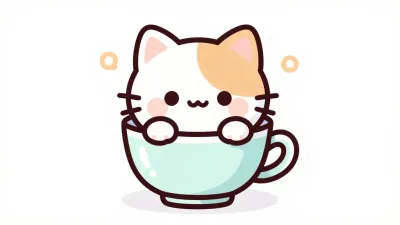 Kitten Hiding in Teacup - Animals - AI generated image