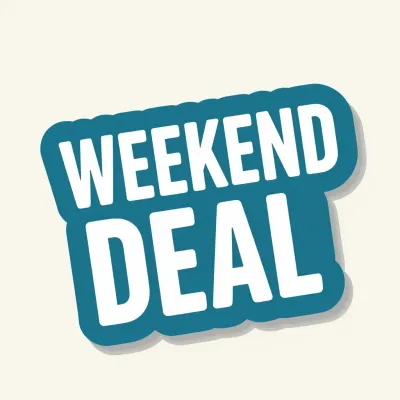 Cyan Weekend Deal Sticker - Sticker - AI generated image