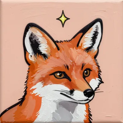 Fox with Sparkle - Wildlife - AI generated image