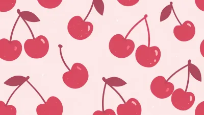 Cherry Duo Pattern Dreamy Background - Food - AI generated image