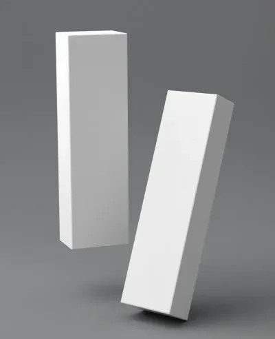 White Monoliths Floating in Gradient Space - Architecture - AI generated image