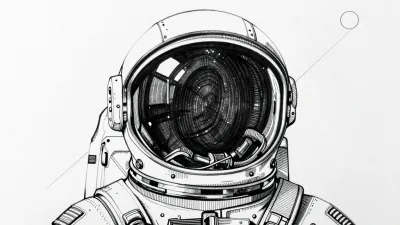 Astronaut's Helmet Study Close-Up - Space - AI generated image