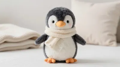 Plush Penguin Toy with Scarf - Toy - AI generated image
