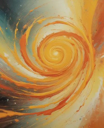 Swirling Vortex in Glossy Paint - Abstract - AI generated image