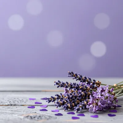 Lavender Bouquet Softly Lit - Flowers - AI generated image